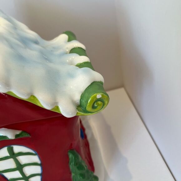 Harry and David Santas Workshop Cookie Jar Ceramic Christmas Holiday 10.5" Vtg - Picture 4 of 9